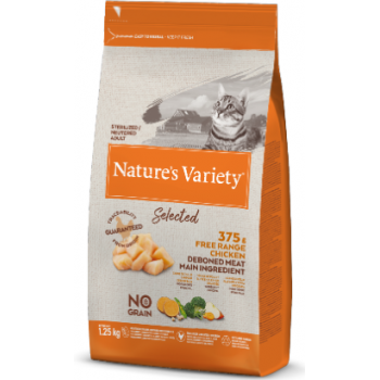 Nature Variety Gato Sterilised Selected No Grain Frango 1,25kg